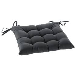 Perna scaun 40x40x6 cm, matlasata, poliester impermeabil, cu prindere, gri inchis