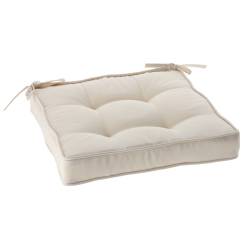 Perna scaun 40x40x6 cm, colturi drepte, poliester impermeabil, cu prindere, bej