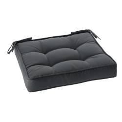 Perna scaun 40x40x6 cm, colturi drepte, poliester impermeabil, cu prindere, gri inchis