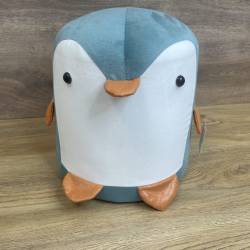 Taburet pentru copii, 28x34cm, maxim 50kg, model pinguin albastru