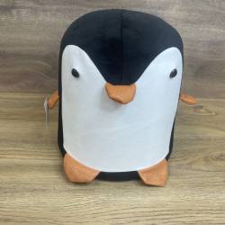 Taburet pentru copii, 28x34cm, maxim 50kg, model pinguin negru