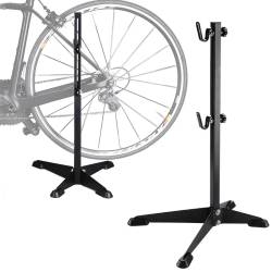 Suport service pentru biciclete cu inaltime reglabila, otel si cauciuc, 30 kg, negru