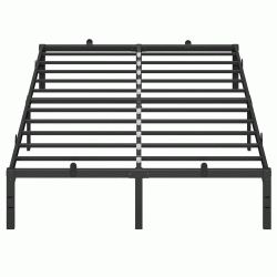 VASAGLE Cadru pat dublu 140x190 cm, structura metalica rezistenta 450 kg, cu spatiu de depozitare, negru