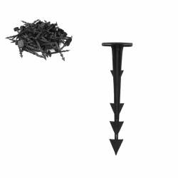 Set 50 cuie plastic fixare folii, tip ancora harpon, 120 mm, negru