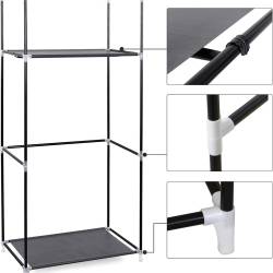 SONGMICS Dulap garderoba textil cu bara pentru haine si rafturi, organizator pentru dormitor sau dressing, 75x45x160 cm, gri