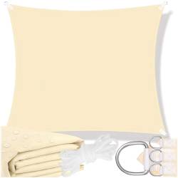 Prelata umbrire 4x4 m pentru terasa sau balcon, impermeabila, protectie UV, crem