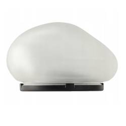 Lampa solara gradina tip piatra, 4 LED alb cald, senzor crepuscular, IP44, 14x13x9 cm, gri