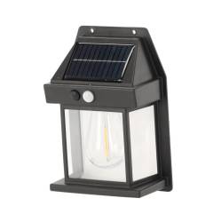 Lampa solara LED cu senzor miscare si crepuscul, 50 LED, 500 lm, 12x17x6 cm, negru