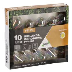 Ghirlanda luminoasa, LED, model Felisi, 10 becuri, 380cm, incarcare solara, lumina alb multicolor