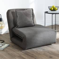 Fotoliu de podea extensibil 3 in 1, transformabil in sezlong pentru relaxare si pat pentru dormit, design multifunctional si compact pentru living sau