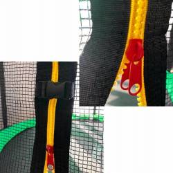Trambulina gradina 312 cm cu scara si plasa interioara, maxim 150 kg, verde
