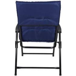 Scaun pliabil de gradina cu perna, structura metalica, 59x66x90 cm, albastru