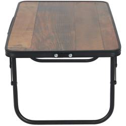Masuta pliabila camping MDF cu maner, structura aluminiu, 56x34x24 cm, maro
