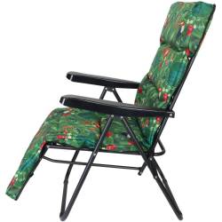 Scaun de gradina cu perna, reglaj pe pozitii, cadru metalic pliabil, 57x83x106 cm, multicolor