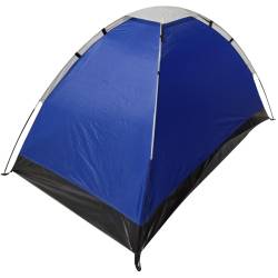 Cort usor de camping 2 persoane, cu plasa tantari, 200x120x100 cm, albastru