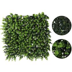 Panou decorativ artificial 50x50 cm, montare pe perete sau gard, buxus, interior/exterior