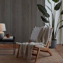 Riflaj MDF decorativ LDA PREMIUM de tip Panou Acustic, Stejar Grafit, 260x40 cm