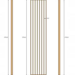 Riflaj perete despartitor MDF, LDA PREMIUM, Stejar Royal, 275x58 cm