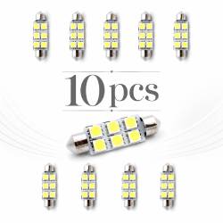 Pachet 10 Leduri auto Sofit 39mm 1.5 W Carguard