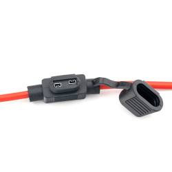 Set suport siguranță auto tip MINI (11x8.6mm) etanșe Carguard - 5 buc – cablu 22 cm cupru 1 mm² – max 15A